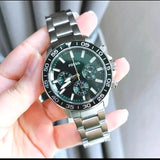 Buy Shop Fossil Bannon Chronograph Green Dial Silver Steel Strap Watch for Men - BQ2492 USA Online