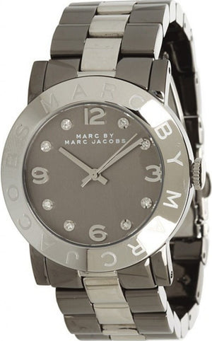 Marc Jacobs Amy Grey Dial Grey Steel Strap Watch for Women - MBM3196
