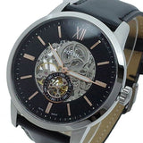 Fossil Townsman Skeleton Black Dial Black Leather Strap Watch for Men - ME3153