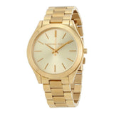 Buy Shop Michael Kors Slim Runway Gold Dial Gold Stainless Steel Strap Watch for Women - MK3179 USA Online