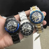 Buy Shop Fossil FB-01 Automatic Skeleton Black Dial Grey Steel Strap Watch for Men - ME3201 USA Online