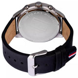 Buy Shop Tommy Hilfiger Lexor Silver Dial Black Leather Strap Watch For Men - 1791489 USA Online