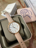 Buy Shop Fossil Jacqueline White Dial Pink Leather Strap Watch for Women - ES3988 USA Online
