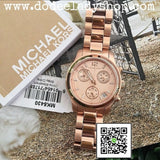 Buy Shop Michael Kors Runway Chronograph Rose Gold Dial Rose Gold Steel Strap Watch for Women - MK5430 USA Online