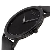 Buy Shop Movado Sapphire Black Dial Black Leather Strap Watch for Men - 606884 USA Online