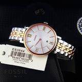 Buy Shop Fossil Jacqueline White Dial Two Tone Steel Strap Watch for Women - ES3844 USA Online
