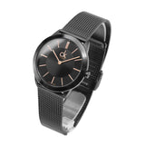 Buy Shop Calvin Klein Minimal Black Dial Black Mesh Bracelet Watch for Women - K3M22421 USA Online