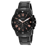Buy Shop Fossil Grant Sport Chronograph Black Dial Black Steel Strap Watch for Men - FS5374 USA Online