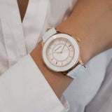 Buy Shop Swarovski Octea Lux White Dial White Leather Strap Watch for Women - 5414416 USA Online