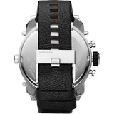 Buy Shop Diesel Mr Daddy Chronograph White Dial Black Leather Strap Watch For Men - DZ7125 USA Online