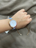 Buy Shop Fossil Classic White Dial Blue Leather Strap Watch for Women - BQ3327 USA Online