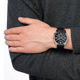 Buy Shop Hugo Boss Ambassador Chronograph Quartz Black Dial Black Leather Strap Watch For Men - HB1513194 USA Online