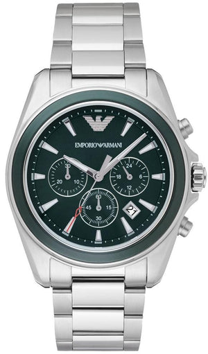 Buy Shop Emporio Armani Sportivo Chronograph Blue Dial Silver Steel Strap Watch For Men - AR6090 USA Online