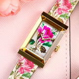 Buy Shop Gucci G-Frame Floral Mother of Pearl Dial White Leather Strap Watch For Women - YA147406 USA Online