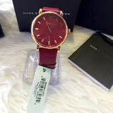 Buy Shop Marc Jacobs Baker Maroon Dial Maroon Leather Strap Watch for Women - MBM1267 USA Online