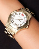 Buy Shop Marc Jacobs Rivera White Dial Rose Gold Steel Strap Watch for Women - MBM3138 USA Online