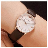Buy Shop Emporio Armani Classic Quartz Mother of Pearl Dial Brown Leather Strap Watch For Women - AR1601 USA Online