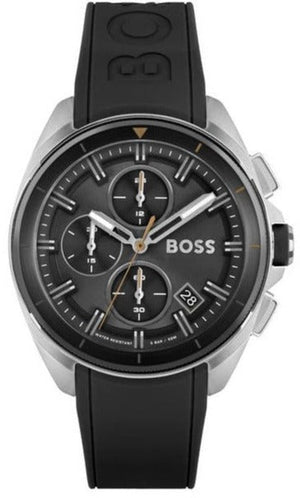 Hugo Boss Volane Grey Dial Black Silicone Strap Watch for Men - 1513953