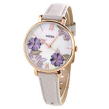 Buy Shop Fossil Jacqueline Mother of Pearl Dial Grey Leather Strap Watch for Women - ES4672 USA Online