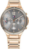 Buy Shop Tommy Hilfiger Eve Chronograph Quartz Grey Dial Rose Gold Steel Strap Watch For Women - 1782277 USA Online