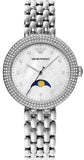 Emporio Armani Rosa Quartz Mother of Pearl Dial Silver Steel Strap Watch For Women - AR11461