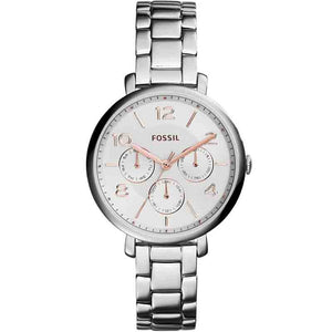 Buy Shop Fossil Jacqueline Multifunction White Dial Silver Steel Strap Watch for Women - ES3738 USA Online