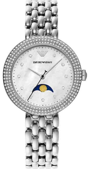 Buy Shop Emporio Armani Rosa Quartz Mother of Pearl Dial Silver Steel Strap Watch For Women - AR11461 USA Online