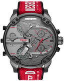 Buy Shop Diesel Mr Daddy 2.0 Chronograph Grey Dial Red Rubber Strap Watch For Men - DZ7423 USA Online