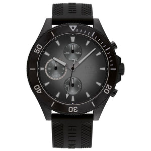 Buy Shop Tommy Hilfiger Larson Chronograph Black Dial Black Rubber Strap Watch For Men - 1791921 USA Online