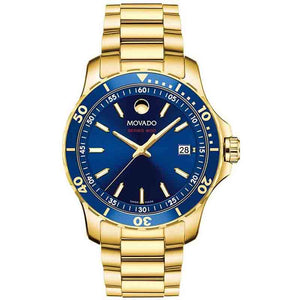 Buy Shop Movado Series 800 Blue Dial Gold Steel Strap Watch For Men - 2600144 USA Online