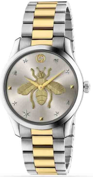 Buy Shop Gucci G Timeless Silver Dial Two Tone Steel Strap Watch For Women - YA1264131 USA Online