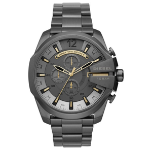 Buy Shop Diesel Mega Chief Chronograph Grey Dial Grey Steel Strap Watch For Men - DZ4466 USA Online