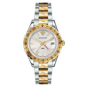 Buy Shop Versace Hellenyium GMT Silver Dial Two Tone Steel Strap Watch for Men - V11030015 USA Online