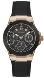 Guess Zena Chronograph Black Dial Black Rubber Strap Watch For Women - W1094L6