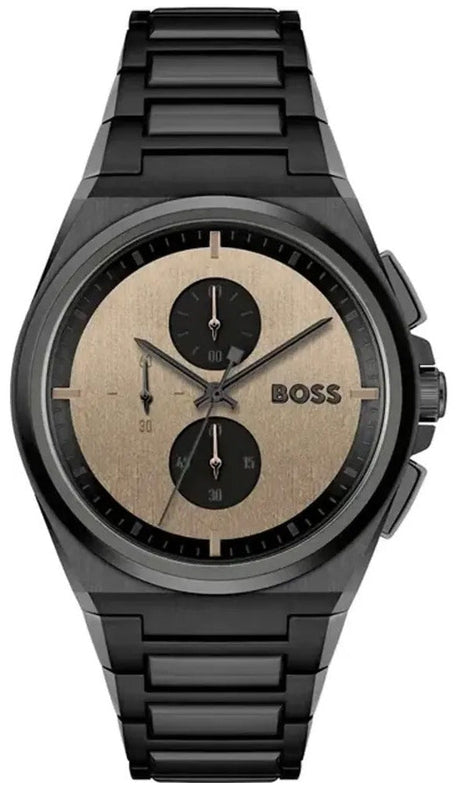 Buy Shop Hugo Boss Steer Chronograph Brown Dial Black Steel Strap Watch For Men - 1514043 USA Online