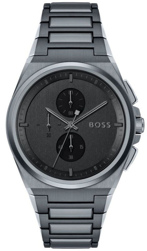 Buy Shop Hugo Boss Steer Chronograph Quartz Grey Dial Grey Steel Strap Watch For Men - 1513996 USA Online