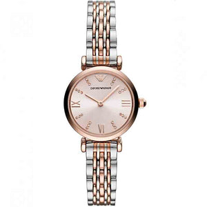 Buy Shop Emporio Armani Gianni T Bar Pink Dial Two Tone Steel Strap Watch For Women - AR11223 USA Online