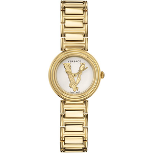 Buy Shop Versace Mini Virtus Quartz White Dial Gold Steel Strap Watch For Men - VET300221 USA Online