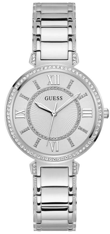 Buy Shop Guess Montage Quartz Silver Dial Silver Steel Strap Watch For Women - GW0588L2 USA Online