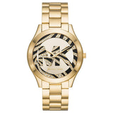 Buy Shop Michael Kors Runway Gold Dial Gold Steel Strap Watch For Women - MK4561 USA Online