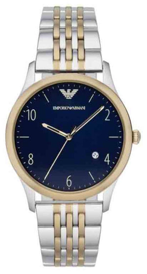 Buy Shop Emporio Armani Classic Quartz Blue Dial Two Tone Steel Strap Watch For Men - AR1868 USA Online