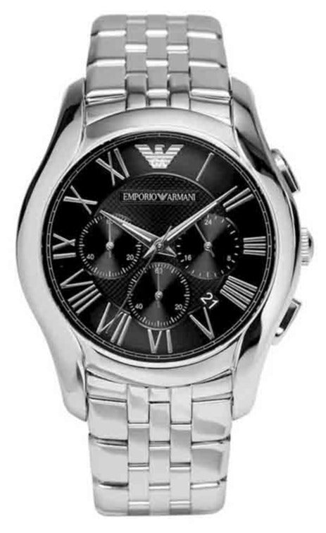 Buy Shop Emporio Armani Classic Chronograph Black Dial Silver Steel Strap Watch For Men - AR1786 USA Online