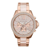 Michael Kors Wren Crystals Rose Gold Dial Rose Gold Steel Strap Watch for Women - MK6096