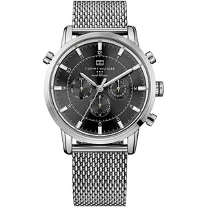 Buy Shop Tommy Hilfiger Harrison Quartz Grey Dial Silver Mesh Bracelet Watch for Men - 1790877 USA Online