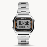 Buy Shop Fossil Retro Digital Silver Dial Silver Steel Strap Watch for Men - FS5844 USA Online