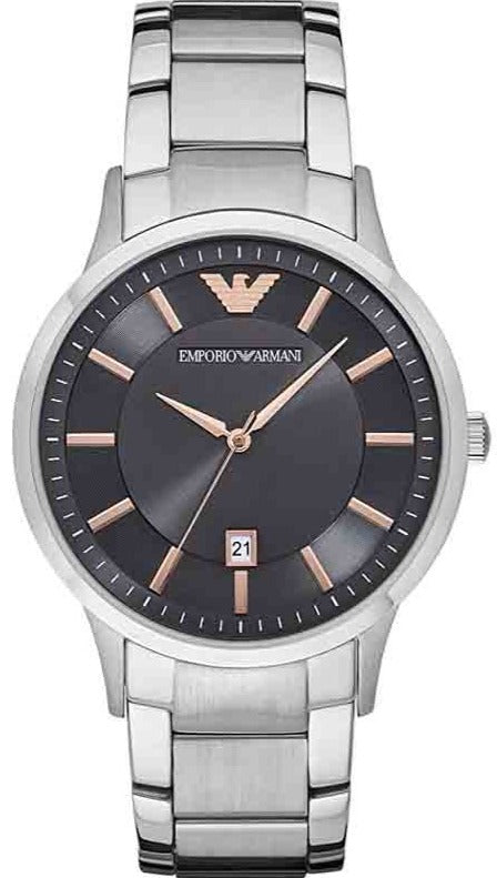Buy Shop Emporio Armani Renato Quartz Black Dial Silver Steel Strap Watch For Men - AR11179 USA Online