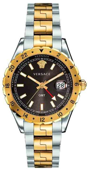 Buy Shop Versace Hellenyium Quartz Brown Dial Two Tone Steel Strap Watch For Men - V11040015 USA Online