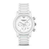 Buy Shop Emporio Armani Luigi Chronograph Ceramic White Dial White Ceramic Strap Watch For Men - AR1499 USA Online