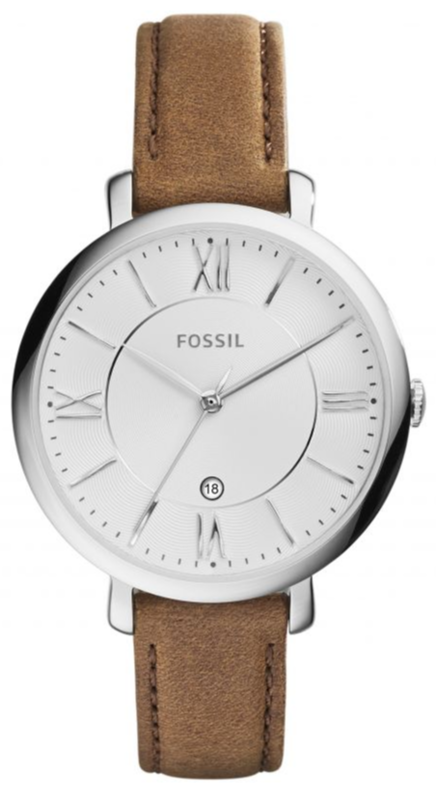 Buy Shop Fossil Jacqueline White Dial Brown Leather Strap Watch for Women - ES3708 USA Online