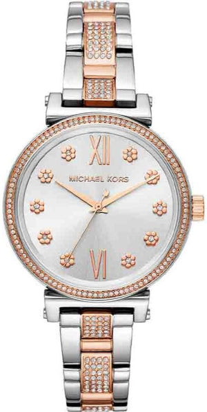 Buy Shop Michael Kors Sophie Chronograph Silver Dial Two Tone Steel Strap Watch For Women - MK3880 USA Online